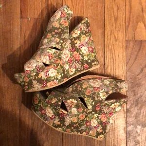 Jeffrey Campbell floral wedges